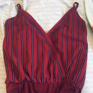 Striped wrap body suit from Charlotte Russe